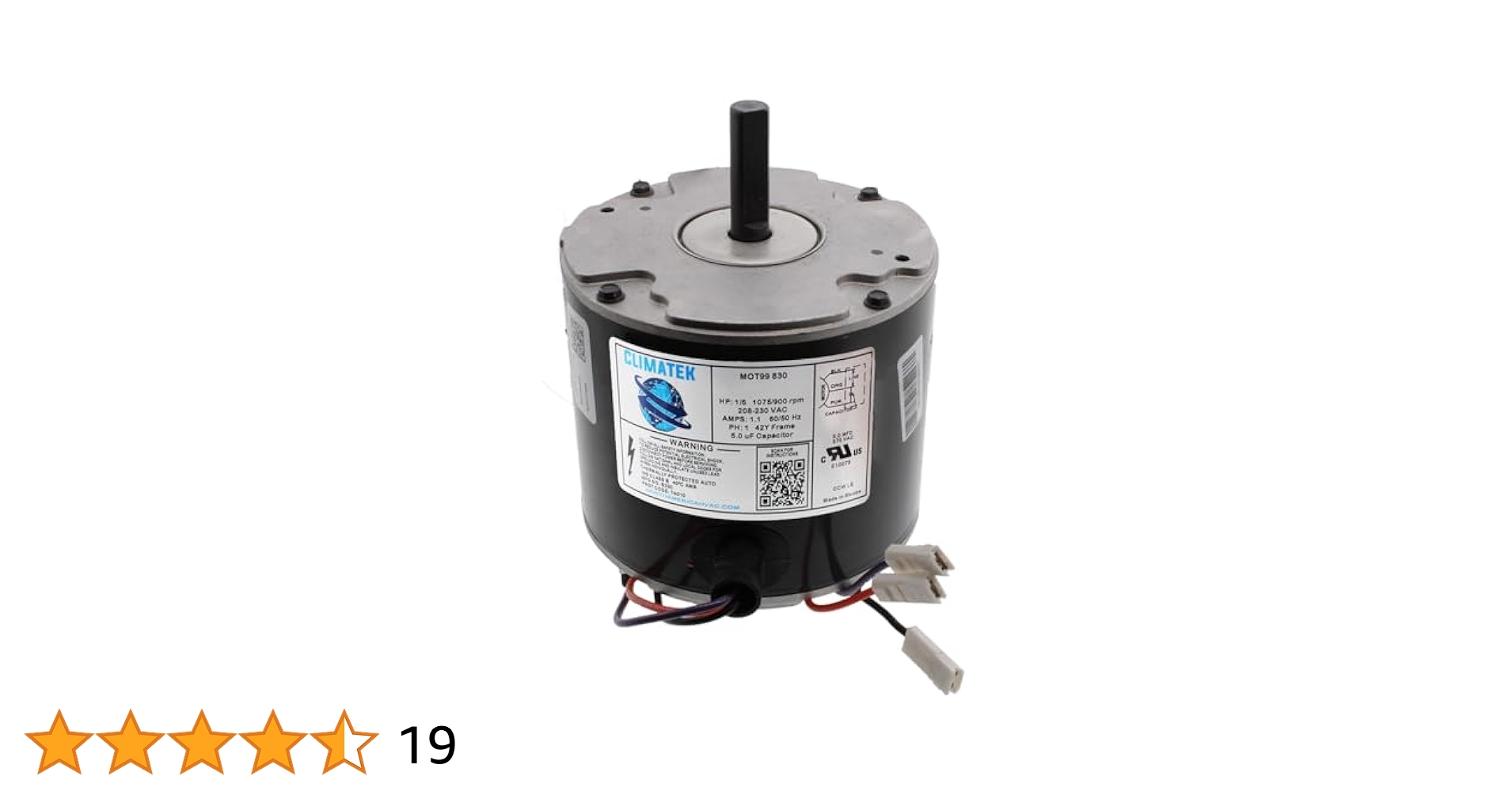 ClimaTek Upgraded 1/5 HP Condenser Fan Motor Replaces Lennox